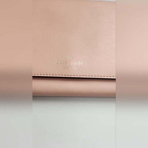 🌸Kate Spade Smooth Leather Clutch Large Wallet -Soft Pink - Picture 9 of 13